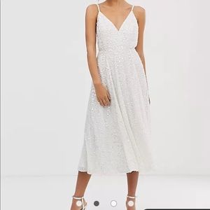 ASOS Eva embellished cami midi Sz 0 wedding dress